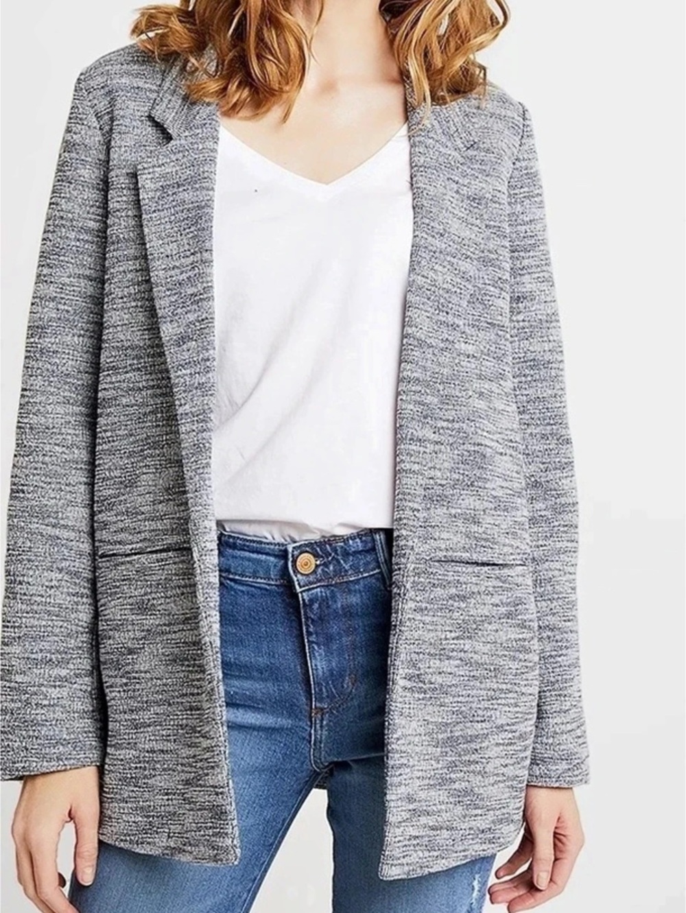 Women's Gray Open Front Blazer Like New